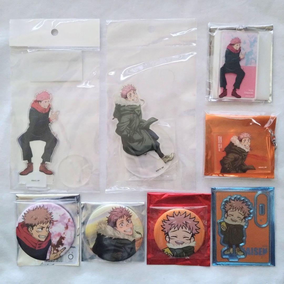 呪術廻戦 花見・海辺 アクスタ・アクキー・缶バッジ 虎杖 ９点セット 呪術廻戦 花見・海辺 アクスタ・アクキー・缶バッジ 虎杖 9点セット